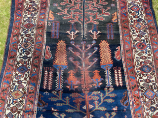 Palace size Luri long rug with Bid Majnun Weeping Willow motif. Size 430 x 125 cm. Excellent drawing, not stiff like other examples with this pattern can be, but assured and playful,  ...
