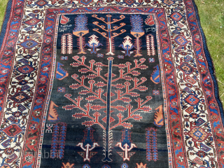 Palace size Luri long rug with Bid Majnun Weeping Willow motif. Size 430 x 125 cm. Excellent drawing, not stiff like other examples with this pattern can be, but assured and playful,  ...
