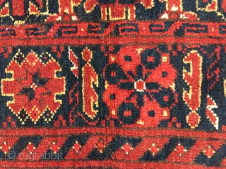 Ersari Mina Khani rug, mid 19th century. Knots on the back worn smooth from tribal use. Some nibbles and wear, very good condition given the age. Wonderfully saturated colors, fat wool. Not  ...