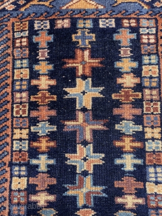 Karadagh Double Mirhab prayer rug, 19th century with lots of purple. Double mirhab rugs are supposed to have been used at funerals. It goes some way to explain the soft palette. Rare  ...