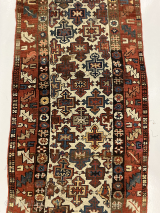 Shahsavan rug with rare design and free-flowing gabbeh like quality. 270 x 95 cm. Excellent wool, as to be expected. Not exactly in pristine condition, but given the very tribal character it  ...