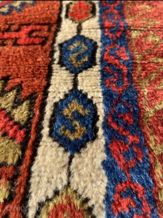 Anatolian prayer rug, 19th century. Intriguing mix of totemic animism and Islamic iconography. Glorious colors and wool. Good condition. Size 58.3 x 33.5 inch (148 x 85 cm). You may contact me  ...