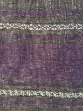 Baluch complete half khorjin. Very good colors, front good condition, some wear upper third, kilim back distressed. Original closure system. Nice filler motifs in the left side. Some fuchsine knots in the  ...