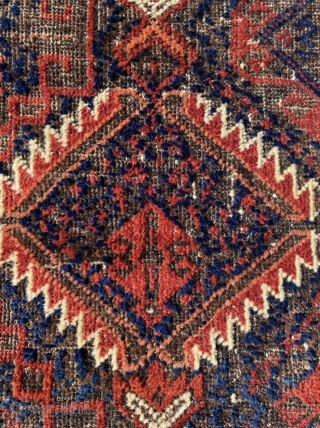 Salar khani Baluch with - as far as I can see - a combination of the kashmiri pattern and a gol which I can’t put a name to. Deep corrosion and excellent  ...