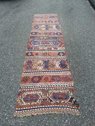 Malatya kilim, nice and old, first half 19th century. Excellent colors, many interesting details in the free flowing drawing. White is cotton. Some wear, good condition for the age. Size 141.3 x  ...