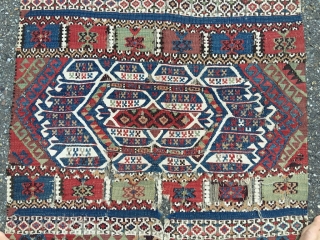 Malatya kilim, nice and old, first half 19th century. Excellent colors, many interesting details in the free flowing drawing. White is cotton. Some wear, good condition for the age. Size 141.3 x  ...