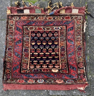 Shahsavan pile bag with a very rare border. I have seen this pattern published but can't remember where - most likely Frauenknecht (as a sumac weaving). Delicious colors, gorgeous wool. Again I  ...