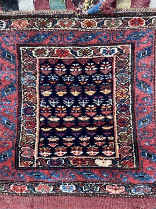 Shahsavan pile bag with a very rare border. I have seen this pattern published but can't remember where - most likely Frauenknecht (as a sumac weaving). Delicious colors, gorgeous wool. Again I  ...