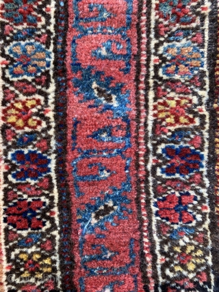 Shahsavan pile bag with a very rare border. I have seen this pattern published but can't remember where - most likely Frauenknecht (as a sumac weaving). Delicious colors, gorgeous wool. Again I  ...