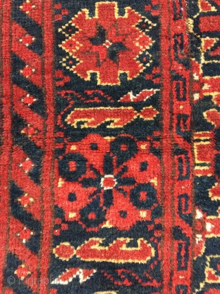 Unusual tribal Ersari main rug with Mina Khani pattern. This pattern is usually reserved for chuvals, including some extremely large ones (if those wouldn't have had attached kilim backs, they'd have counted  ...