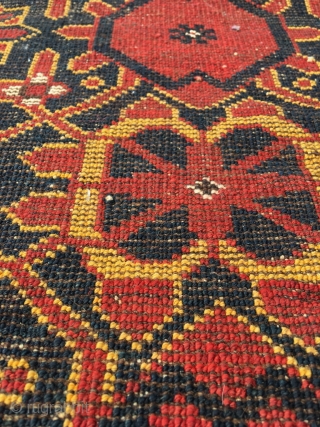 Unusual tribal Ersari main rug with Mina Khani pattern. This pattern is usually reserved for chuvals, including some extremely large ones (if those wouldn't have had attached kilim backs, they'd have counted  ...