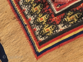 Bakhtiari shushtar kilim (sofreh), second half 19th century. Natural camel wool, threadlike warps. These kilims were ceremonial items; Tanavoli suggests they were used as sofrehs and they have also been known to  ...