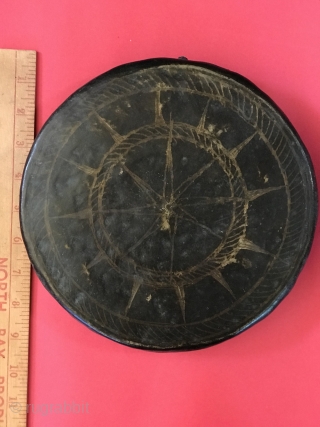 Bronze Gong with a Handsome Inlaid Brass Star Pattern: Probably from Mainland Southeast Asia: Old but not Ancient.
               
