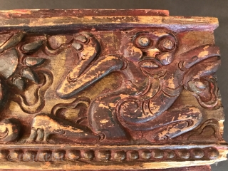 Figurative Antique Balinese Box: Carved from Jackfruit Wood. Wondrous figures and creatures.                     