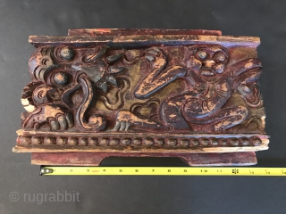 Figurative Antique Balinese Box: Carved from Jackfruit Wood. Wondrous figures and creatures.                     