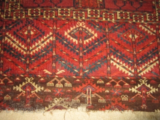 Tekke Ensi mid 19th century unusual design great colors 4X4'8                       