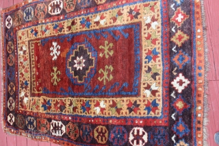 Central Anatolian Rug 1860s full pile 4'4X5'8                          