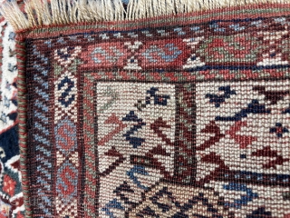1870s Kashgai rug 5’11x6’4 good pile vibrant rich colors                        