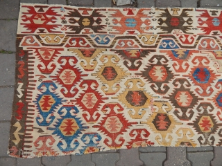 Antique Anatolian Konya Kilim Fragment                            