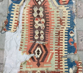 Antique Anatolian Konya Obruk kilim Fragment 
Size:132x70 cm ..Contact at. anatolianpicker@gmail.com                      