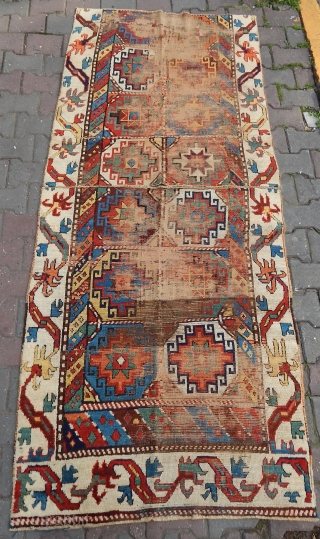 Antique Shahsavan Mogan Rug Fragment Size.260x100cm .E-mail.anatolianpicker@gmail.com                          