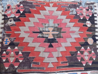 Antique Anatolian Karapınar Kilim Fragment                            