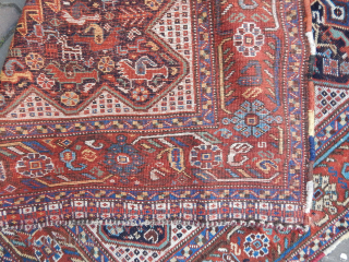 Antique Qashqaii Bird Rug [price.$ 675 ]                          
