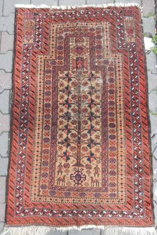Antique Baluch Prayer Rug [price.$ 280 USD ]                         