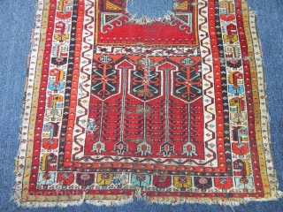 Antique Anatolian Konya Ladik Prayer Rug                           