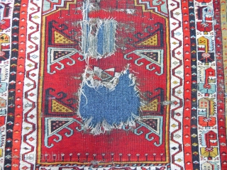 Antique Anatolian Konya Ladik Prayer Rug                           