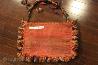Rare Persian Afshari chanteh, mostly natural colors with, all tassels are all intact, Collectors item.
CATEGORY: Persian
ORIGIN/TYPE: Afshari / Conceptual design 
AGE CLASSIFICATION: 1940+
SIZE: 15" (39cm) x 18" (48cm)
CONDITION: Perfect and all in  ...