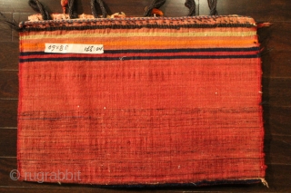 Very nice rare old Persian Afshari hand-knotted piled chanteh with original fasteners and excellent pattern & plain weave back with natural and synthetic dyes & 100% wool category: Persian origin/type: Afshari /  ...