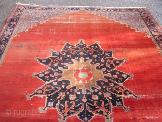 solid antique persian bidjar rug great medallion design 8' 8" x 10' 8" wear at one end some black spots minor moth no dry rot clean rug no pets 685 plus shipping.
SOLDDDDDDDDDDDDDDDDDDDDDDDDD 