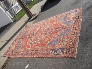 antique heriz rug good colors great pile no dry rot and no stain ready to go 7' 7" x 10' 11" everything sells here. SOLDDDDDDDDDDDDDDDDDDDDDDDDDDDDDDD        