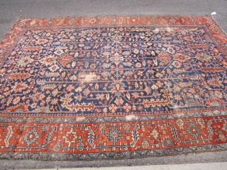 nice antique blue field heriz rug measuring 8' 11" x 11' 9" good condition few worn spot great border design clean no dry rot very solid beautiful colors.

SOLDDDDDDDDDDDDDDDDDDDDDDDDDDDDDDDDDDDD     