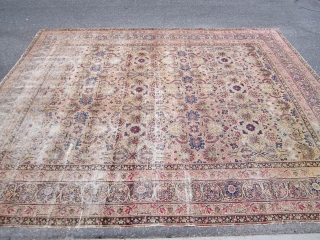 solid antique worn ravar allover design persian rug measuring 8' 10" x 10' 10"no dry rot no holes worn condition great distressed look 745 plus shipping thanks.

SOLDDDDDDDDDDDDDDDDDDDDDDDDDDDD      