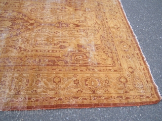 antique worn turkish rug measuring 6' 11" x 14' 2" clean no dry rot condition as shown any question please ask thanks. 90% of the rugs here sell fast check out the  ...