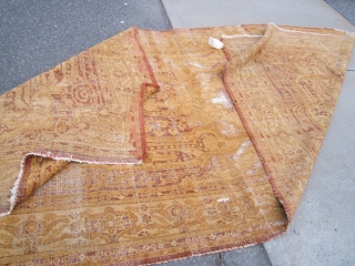 antique worn turkish rug measuring 6' 11" x 14' 2" clean no dry rot condition as shown any question please ask thanks. 90% of the rugs here sell fast check out the  ...