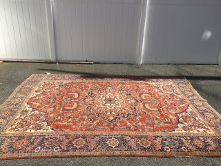 beautiful heriz persian oriental rug 8' 7" x 11' 6" full pile very clean estate rug very good condition and very nice colors and reasonable price.SOLD SOLD      