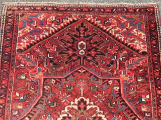 Baby Heriz rug good condition full pile good age nice design 4' 1". X 5' 7" 325.00 plus shipping SOLD THANKS            