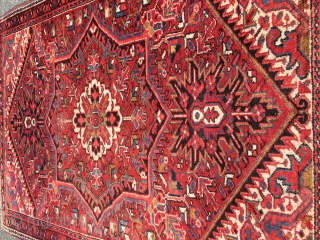 Baby Heriz rug good condition full pile good age nice design 4' 1". X 5' 7" 325.00 plus shipping SOLD THANKS            