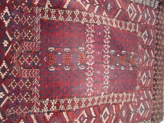 antique turkoman ensi rug good condition good colors 375.00 plus shipping 46" x 55"                   