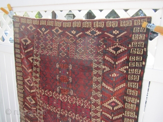 antique turkoman ensi rug good condition good colors 375.00 plus shipping 46" x 55"                   