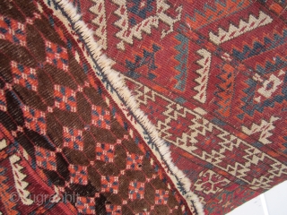 antique turkoman ensi rug good condition good colors 375.00 plus shipping 46" x 55"                   