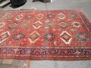 persian karaja rug great rare size great colors solid rug no dry rot no damage some wear as shown 8'  x  10' 9" clean everything sells here check me outSOLDDDDDDDDDDDDDDDDD  ...