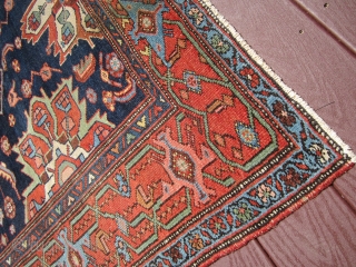 great antique karajeh karaja rug measuring very good size of 4' 10" x 6' 7" very good condition even low pile nice border design rare drawing.SOLD THANKS      