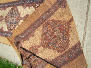 antique classic design sarab runner measuring 42" x 190" condition is as shown worn old moth damage  crease solid rug no dry rot needs cleaning cheap money big profit remember everything  ...