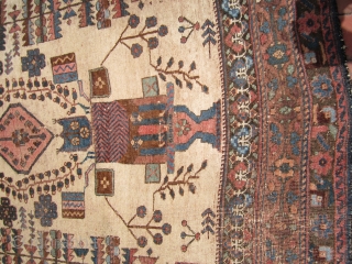 antique afshar rug good condition 4' 5" x 5' 5" needs cleaning rare rug. SOLDDDDDDDDDDDDDD                  