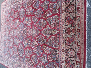 nice old persian sarouk great size 8' 2" x 10' 4" full pile no dry roots  nice colors 595 plus shipping great value SOLD THANKS       