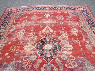 antique turkish sivas oriental rug great distressed condition complete rug both ends and sides are good no holes no dry rot clean rug 10' 3" x 13' 7" cheap money huge profit  ...